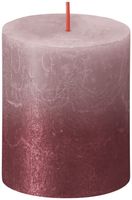 Bolsius Rustic Metallic Candle 80 x 68 - Faded Rose Red