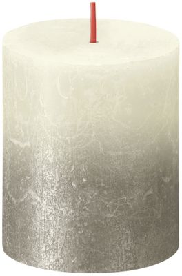 Bolsius Rustic Metallic Candle 80 x 68 - Faded Soft Pearl Champagne