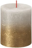 Bolsius Rustic Metallic Candle 80 x 68 - Faded Sandy Grey Gold