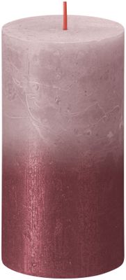 Bolsius Rustic Metallic Candle 130 x 68 - Faded Rose Red