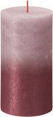 Bolsius Rustic Metallic Candle 130 x 68 - Faded Rose Red
