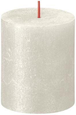 Bolsius Rustic Shimmer Metallic Candle 80 x 68 - Ivory