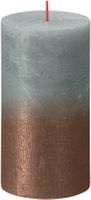Bolsius Rustic Metallic Candle 130 x 68 - Faded  Eucalyptus Green Copper