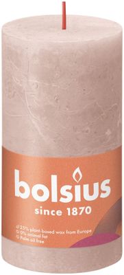 Bolsius Rustic Shine Pillar Candle 130 x 68 - Misty Pink 