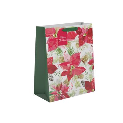 Poinsettia Gift Bag  L 