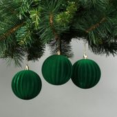 Green 8cm Velvet Watermelon Baubles