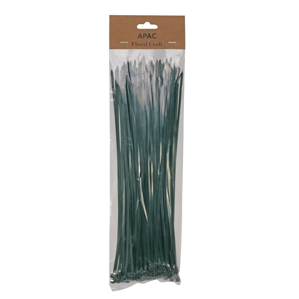 30cm Dark Green Cable Ties Pk100 APAC