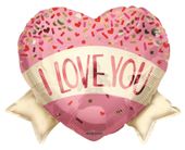ECO Balloon- Heart Love you Banner & Sprinkles (18 Inch)