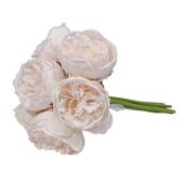 Aquitaine Peony Bunch Ivory-7 Flowers 34cm (8/72)