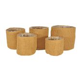 Set of 5 Jute Nursery Pot w/Liner (Natural )