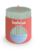 Bolsius Rustic Silhouette Pillar Candle  80 x 68mm - Jade Green
