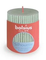 Bolsius Rustic Silhouette Pillar Candle  80 x 68mm - Jade Green