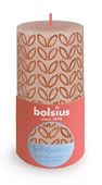 Bolsius Rustic Silhouette Pillar Candle 130 x 68mm - Misty Pink