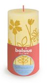 Bolsius Rustic Silhouette Pillar Candle 130 x 68mm - Butter Yellow
