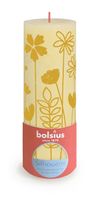 Bolsius Rustic Silhouette Pillar Candle 190 x 68mm - Butter Yellow