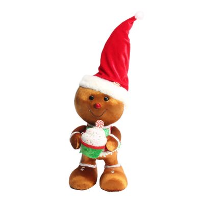 H37*W19*D19CM Gingerbread man,fabric,RED