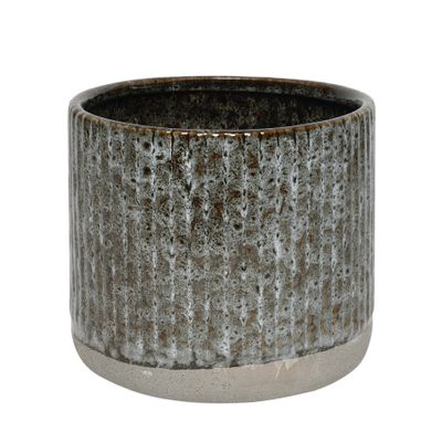 Two-Tone Pot Grey Reactive Glaze - Stoneware (17x15cm)