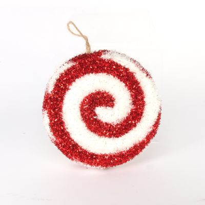 16Cm Polyfoam Hanging Ornament - Red/White