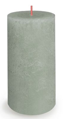 Bolsius Rustic Shine Pillar Candle 130 x 68mm - Jade Green