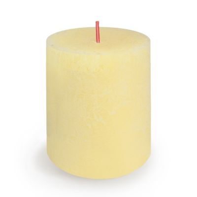  Bolsius Rustic Shine Pillar Candle 80 x 68mm - Butter Yellow 