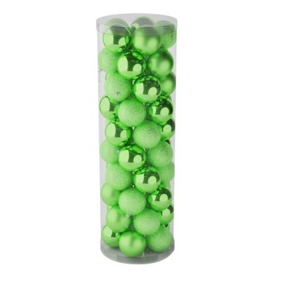 Light Green 10cm Plastic Ball in tube (matt,shiny,glitter) x 50