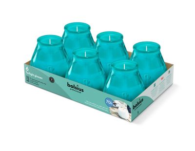 Bolsius Professional Twilight Candles 104/99mm Tray 6 -Turquoise