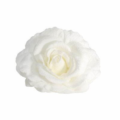 Rose w/Clip 15cm Cream
