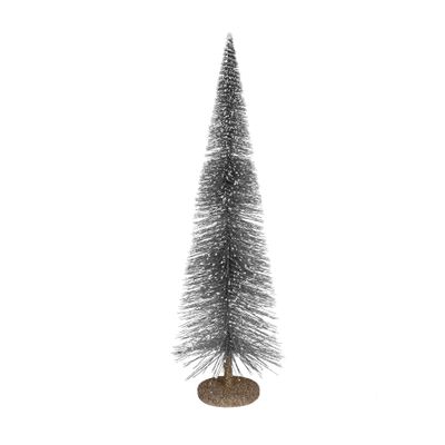 Frosted Glitter Cone Tree 60cm White/Silver 