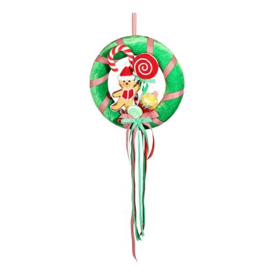 Candyland Gingerbread Candy Wreath 40cm Green 
