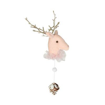 Deer head Hanging Decoration Velvet Pink 