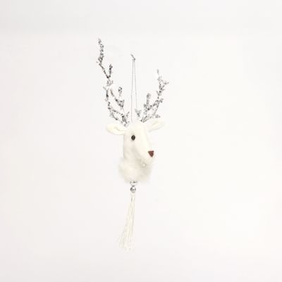 Deer Head Velvet Hanging Decoration White