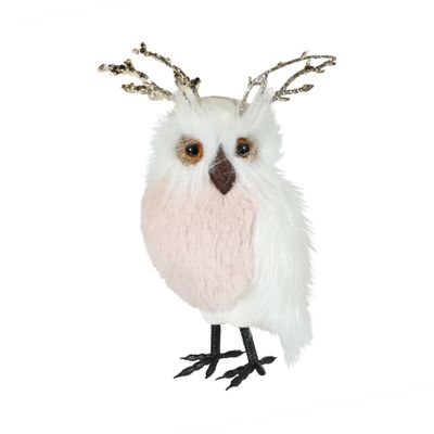 Owl White Velvet With Pink Fur