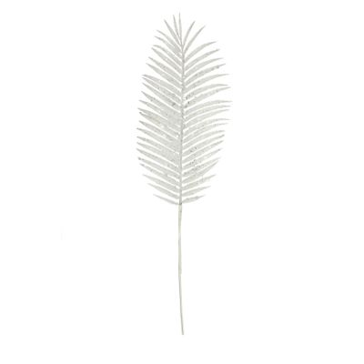 Glitter Palm Leaf White