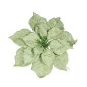 Frosted Poinsettia Pick Green 