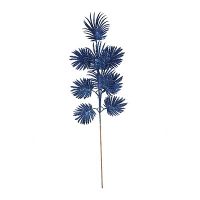Glitter Feather Leaf Stem Royal Blue