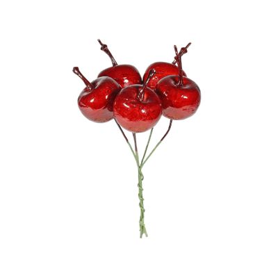Apple Pick Bunch x 5 Burgundy 2.5cm 