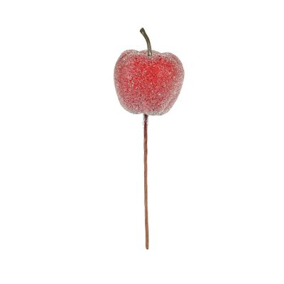 Frosted Apple Pick x 9 Red 5cm