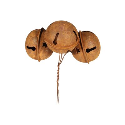 Bells on wire x 3 5cm Rusty 
