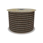 Natural and Black Stripe Fabric Ribbon  63mm x10yd