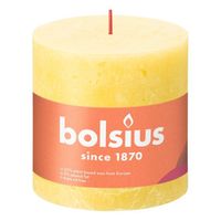 Bolsius Rustic Shine Pillar Candle 100 x 100mm - Sunny Yellow