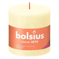 Bolsius Rustic Shine Pillar Candle 100 x 100mm - Butter Yellow