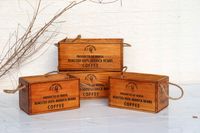 Coffee Crates set of 4  with Rope