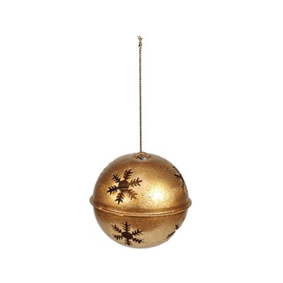 Bell with snowflake cut out Metal 8cm Gold 