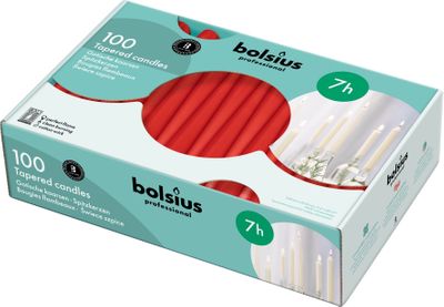  Bolsius Professional Tapered Candles 240/23mm bx100 - Red