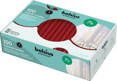 Bolsius Professional Tapered Candles 240/23mm bx100 - Wine Red