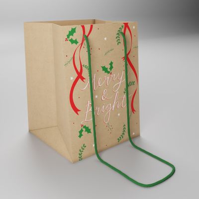 Merry & Bright Hand Tie Bag (19x25cm)