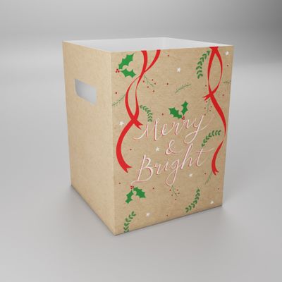 Merry & Bright Flower Box - (18x18x24.5cm) (x10)