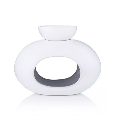 White Oval Burner with 7.7cm Burner Bowl in FSC Box - FSC Mix Credit
