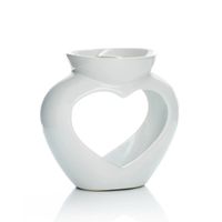 White Dual Scent Heart Burner in FSC Gift Box - FSC Mix Credit