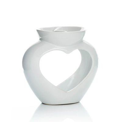 White Dual Scent Heart Burner in FSC Gift Box - FSC Mix Credit